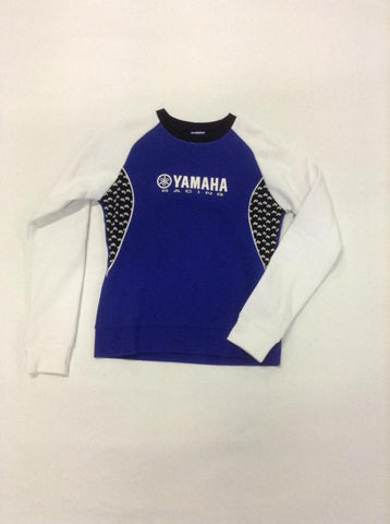 YAMAHA RAGLAN SLEEVE SWEATER BLUE WHITE LARGE