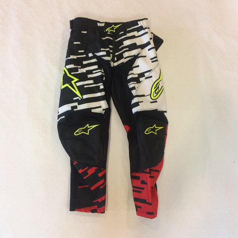 ALPINESTARS YOUTH RACER PANTS BLACK WHITE RED 24