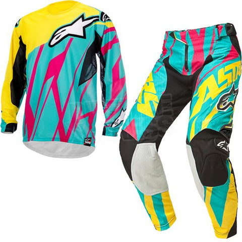 ALPINESTARS TECHSTAR TEAL YELLOW MAGENTA