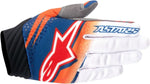 ALPINESTARS TECHSTAR VENOM GLOVES ORANGE WHITE NAVY MEDIUM